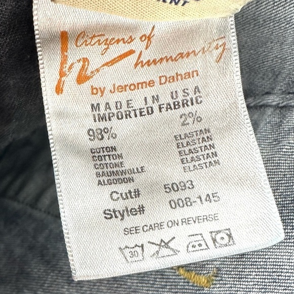 Citizens Of Humanity Jeans Womens 29 Wide Leg Flare Cadet #008 Stretch Low Rise - Picture 10 of 14